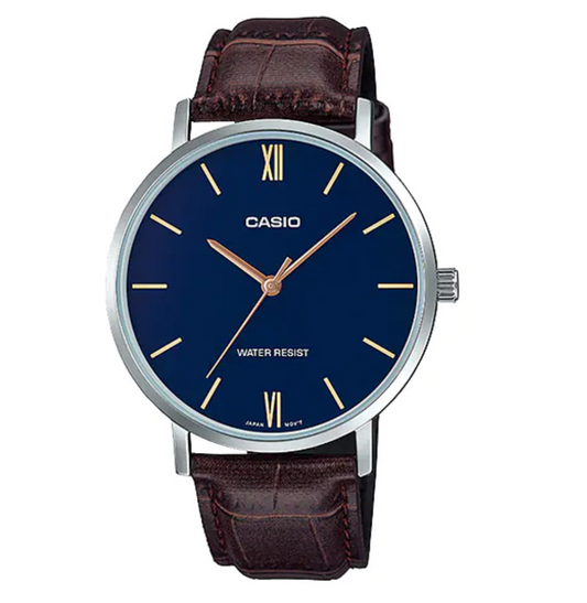 Casio MTP-VT01L-2B Brown Leather Strap Men’s Dress Watch